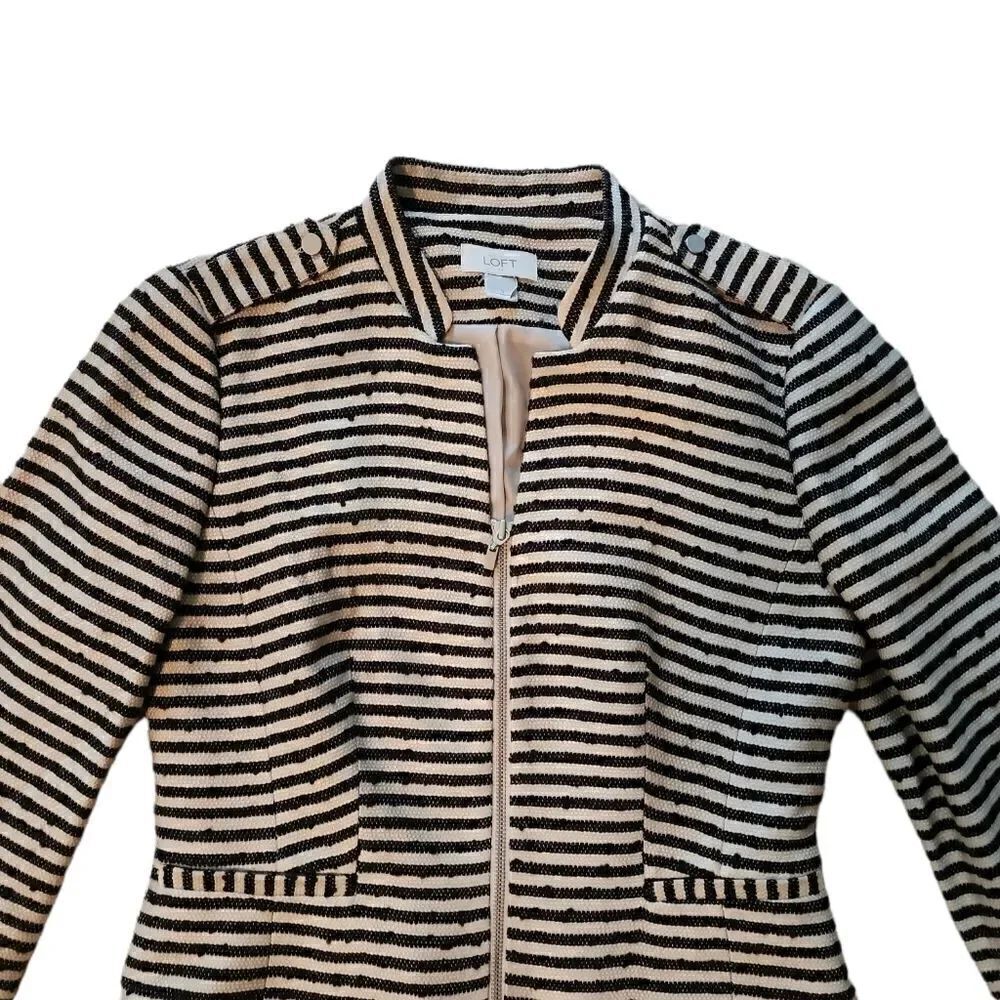 Loft Striped Zipper Jacket Size Small - Picture 2 of 3